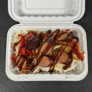 Sausage, onion & pepper bowl